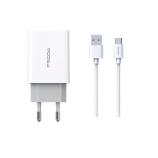 Зарядное устройство Proda PD-A28a 2хUSB 2.4A + USB Type-C 1.0m (PD-A28c-WH)