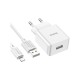 Зарядное устройство HOCO C106A charger set(iP) White (6931474783899)