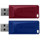 USB флеш накопитель Verbatim 2x32GB Store'n'Go Slider Red/Blue USB 2.0 (49327)