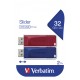 USB флеш накопитель Verbatim 2x32GB Store'n'Go Slider Red/Blue USB 2.0 (49327)