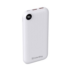 Батарея універсальна ColorWay 10 000 mAh Slim, LCD, White (CW-PB100LPH2WT-D)