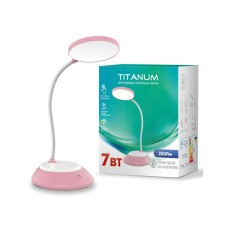 Настільна лампа TITANUM LED DC3  7W 3000-6500K USB рожева (TLTF-022P)