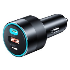 Зарядное устройство Choetech car 2хUSB-C+USB-A 130W QC3.0/PD/PPS black (TC0011-BK)