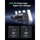 Зарядное устройство Ugreen 2xUSB-C PD+USB-A QC 69W Fast Car Charger Black (CD239) (20467)