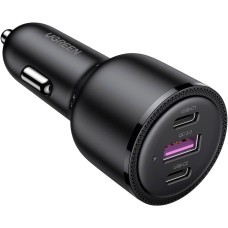 Зарядное устройство Ugreen 2xUSB-C PD+USB-A QC 69W Fast Car Charger Black (CD239) (20467)