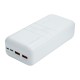 Батарея универсальная XO 30000mAh, PD/20W, QC3.0/22.5W, Input(Type-C,MicroUSB), Output(2*USB,Type-C), White (XO-PR189W / 29188)