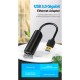 Перехідник USB 3.0 to Ethernet RJ45 1000Mb black Vention (CEHBB)