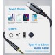 Перехідник USB-C to jack 3.5mm stereo audio (CDLA) 2.0m Choetech (AUX008-BK)