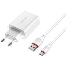 Зарядное устройство BOROFONE BA21A Long journey single port QC3.0 charger set (Type-C) White (BA21ACW)