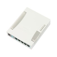 Комутатор Mikrotik RB260GS, 5-port Gigabit smart switch with SFP cage, SwOS, plastic case, PSU