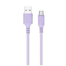 Дата кабель USB 2.0 AM to Type-C 1.0m soft silicone violet ColorWay (CW-CBUC044-PU)