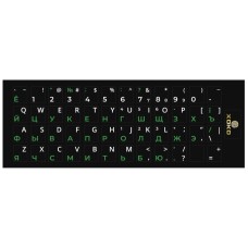 Наклейка на клавиатуру XoKo 48 keys UA/rus green, Latin white (XK-KB-STCK-SM)