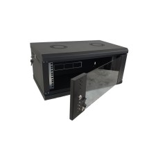 Шкаф настенный Eserver 4U 19" 600х350х284 (Ш*Г*В), стекло, чёрная (ES-Е435B)