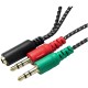 Перехідник XoKo AC-007 2x3.5-мм jack(F) - 3.5-мм 4pin jack(M) (XOKO AC-007)