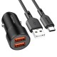 Зарядное устройство BOROFONE BZ19 charger set (Type-C) 2 x USB Black (BZ19CB)