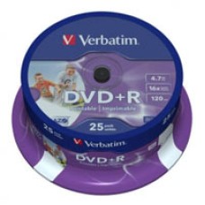 Диск DVD Verbatim 4.7Gb 16X CakeBox 25шт Silver (43500)