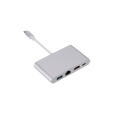 Концентратор Dynamode USB3.1 Type-C to 1хHDMI, 1хRJ-45, 1хUSB 3.0, 1хUSB Type-C Fe (Multiport USB 3.1 Type-C to HDMI-RJ45)