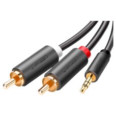 Кабель мультимедийный AUX 3.5mm TRS to RCAx2 M/M 5.0m AV102 Black Ugreen (10513)