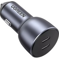 Автозарядка 2xUSB 40W (USB-C) QC 3.0+ Косм. Сіра (CD213) UGREEN