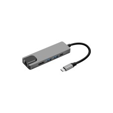 Концентратор Prologix USB3.1 Type C to HDMI+2*USB3.0+USB C PD+Lan (PR-WUC-103B)