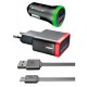 Зарядний пристрій E-power Комплект 3в1 2 * USB 2.1A + кабель Micro USB (EP802CHS)