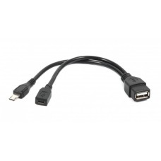 Дата кабель OTG USB 2.0 AF to Micro 5P M+F 0.15m Cablexpert (A-OTG-AFBM-04)