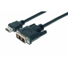 Кабель мультимедийный HDMI to DVI 18+1pin M, 2.0m Assmann (AK-330300-020-S)