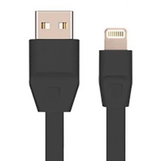 Дата кабель USB 2.0 - Lightning 2А (DR-1624) плоский (Black) 1,0м Drobak (219085)