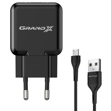 Зарядное устройство Grand-X CH-03UMB (5V/2,1A + DC cable Micro USB) Black (CH-03UMB)