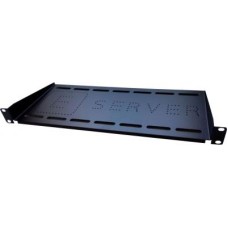 Полка 19" Eserver 1U глуб. 200мм, цвет черный (PK-1U-200-B)