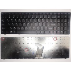 Клавіатура ноутбука Lenovo IdeaPad B570/B580/B590/V570/Z570 черная с черной рамкой RU (A43819)