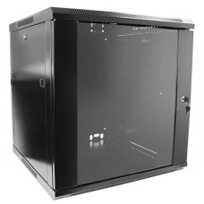 Шафа настінна Hypernet 12U 19" 600x450, glass door, black (WMNC-12U-FLAT-BLACK)