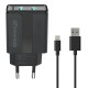 Зарядное устройство Grand-X 5V 2,1A Black + cable USB-Lightning (CH15LTB)