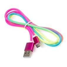 Дата кабель USB 2.0 AM to Micro 5P 1.0m rainbow nylon Vinga (VCPDCMCOLNB1RS)