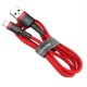 Дата кабель USB 2.0 AM to Type-C 1.0m Cafule 3A red+red Baseus (CATKLF-B09)