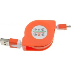 Дата кабель USB 2.0 AM to Micro 5P 1.0m TKX-66 Flat Orange Toto (F_57474)