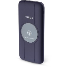 Батарея универсальная Vinga 10000 mAh Wireless QC3.0 PD soft touch purple (BTPB3510WLROP)