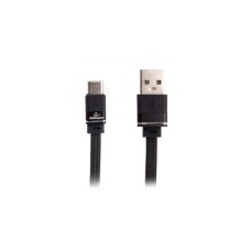 Дата кабель USB 2.0 AM to Type-C 1.0m flat Cablexpert (CCPB-C-USB-10BK)