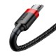 Дата кабель USB 2.0 AM to Micro 5P 1.0m Cafule 2.4A red+black Baseus (CAMKLF-B91)