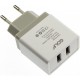 Зарядний пристрій Golf GF-U2 Travel charger + Lightning cable 2USB 2,1A White (F_49989)