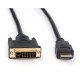 Кабель мультимедийный HDMI to DVI 24+1 1.8m Vinga (VCPHDMIDVI1.8)