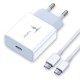 Зарядное устройство T-Phox PD 18W Charger + Type-C-C 60W cable 1m (White) (T-P01(W)+Type-C)