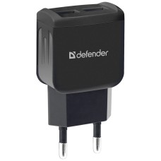 Зарядное устройство Defender EPA-13 black, 2xUSB, 5V/2.1A, package (83840)