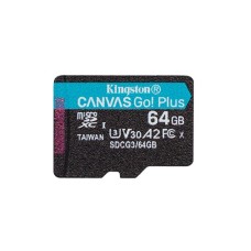 Карта пам'яті Kingston 64GB microSD class 10 UHS-I U3 A2 Canvas Go Plus (SDCG3/64GBSP)