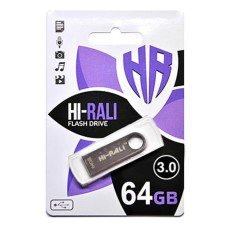 USB флеш накопитель Hi-Rali 64GB Shuttle Series Silver USB 2.0 (HI-64GBSHSL)