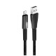 Дата кабель USB 2.0 AM to Lightning 1.0m zinc alloy + led black ColorWay (CW-CBUL035-BK)