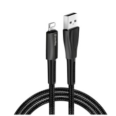 Дата кабель USB 2.0 AM to Lightning 1.0m zinc alloy + led black ColorWay (CW-CBUL035-BK)