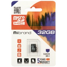 Карта памяти Mibrand 32GB microSDHC class 10 UHS-I (MICDHU1/32GB)