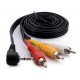 Кабель мультимедийный Jack 3.5mm male to 3RCA 90° Extradigital (KBV1732)