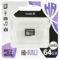 Карта памяти Hi-Rali 64GB microSD class10 UHS-I U3 (HI-64GBSDU3CL10-00)